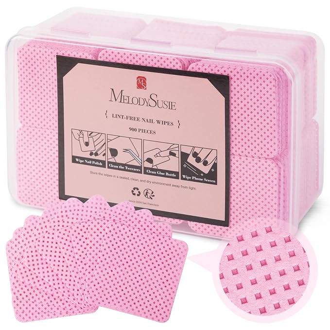 MelodySusie 900Pcs Lint Free Nail Wipes Super Absorbent Soft Non-Woven by MelodySusie
