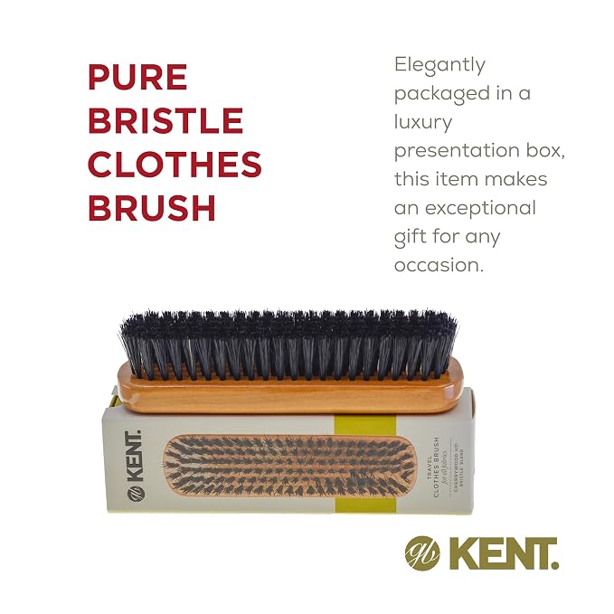 Kent CC2 Finest 100% Handcrafted Clothes Brush: Black Boar Bristle & Nylon Mix - Image 6