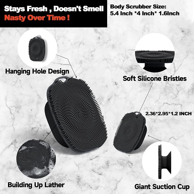 Soft Silicone Body Scrubber, Gentle Like a Hand Exfoliating Your Skin and Build - Image 3