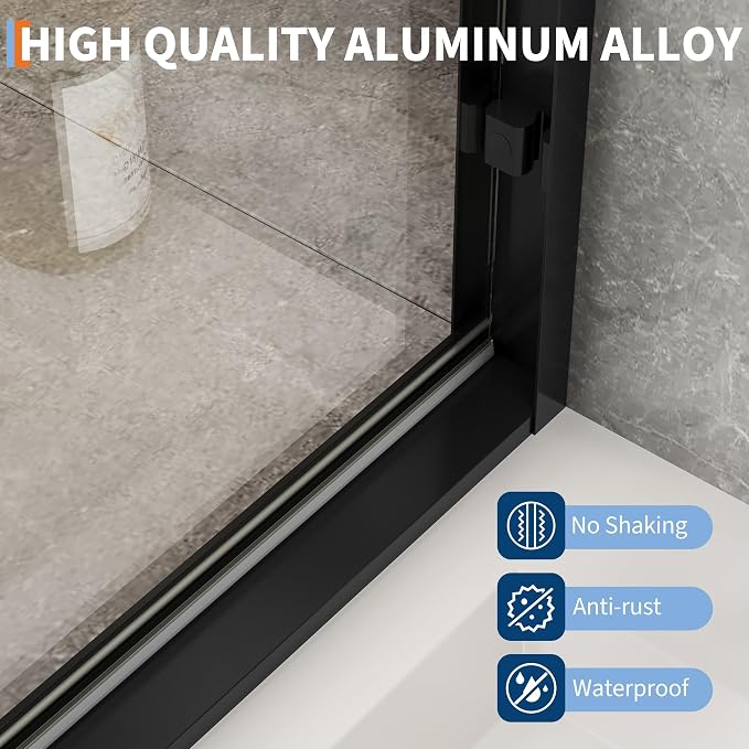 Fully Framed Sliding Shower Door, Adjustable 56"-60" W x 72" H - Image 5