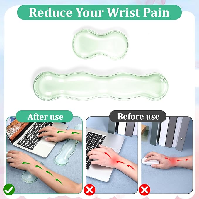 Clear Gel Wrist Rest for Keyboard Silicone Ergonomic Anti Slip Mouse Pad - Image 3