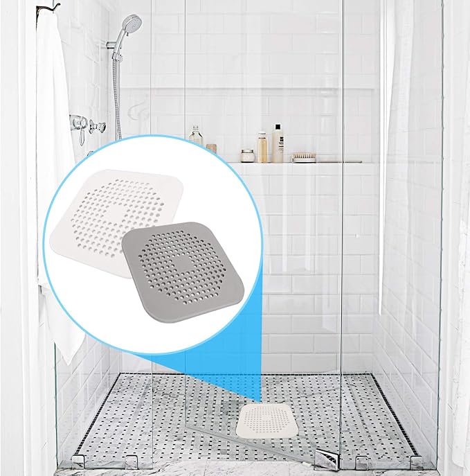 Square Drain Cover for Shower 5.7-inch TPR Drain Hair Catcher Flat Silicone - Image 5