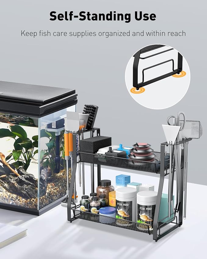 Pawfly Aquarium Tool Organizer, Detachable Metal Fish Tank Accessory Organizer - Image 6