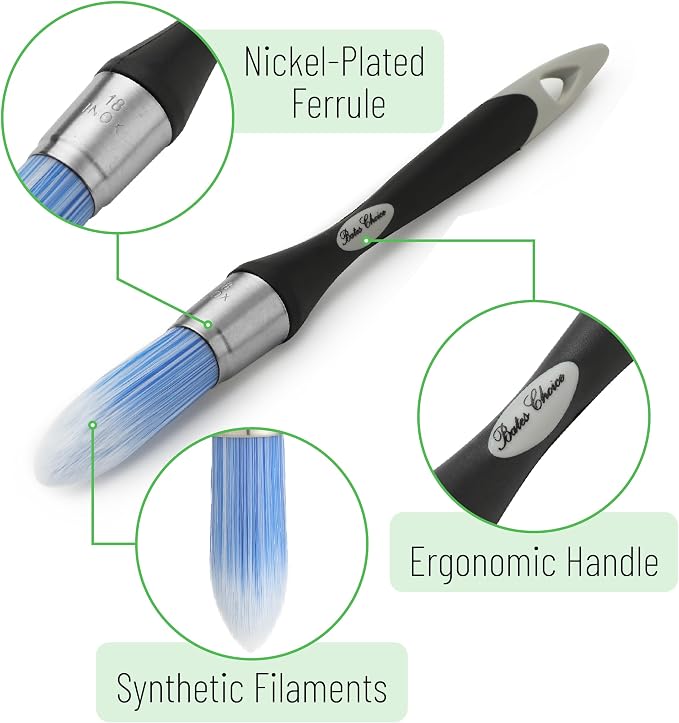 Bates- Trim Paint Brush, 0.75 Inch, Synthetic Bristles, Trim Brushes - Image 3