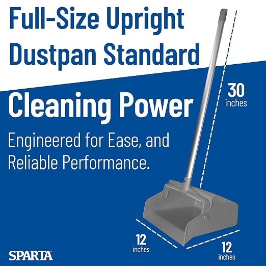 SPARTA Upright Dustpan with Aluminum Handle, Serrated Edge - Image 5