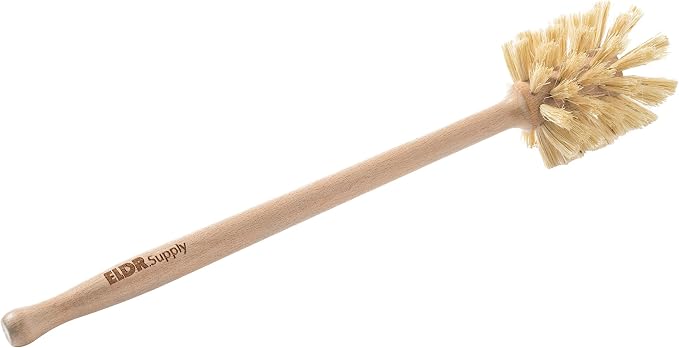 Bottle Brush, 14in Extra Long German Beechwood Handle, Strong Hemp Bristles by ELDRSupply