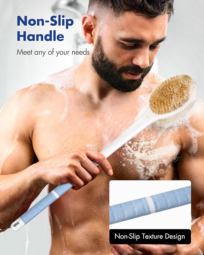 Back Scrubber Body Shower Brush: 20.5‘’ Extra Long Anti Slip Handle Bath Brush - Image 6