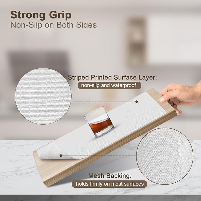 OcePor Non-Adhesive Drawer and Shelf Liner 17.5IN x 20FT，Non Slip Cabinet and - Image 2