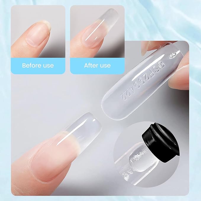 Poly Nail Gel Kit 15ml/0.5fl.oz Clear and Nude Poly Gel Nail Extension Flase - Image 2