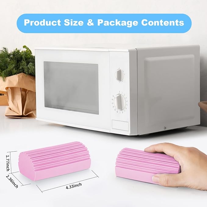2-Pack Damp Clean Duster Sponge, Magic Sponge Eraser Baseboard Cleaner Tool - Image 6