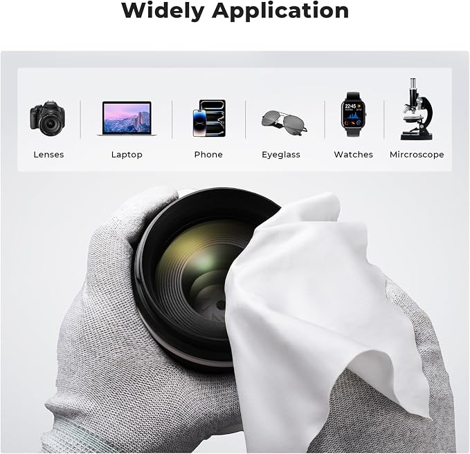 K&F CONCEPT 20 Pack Microfiber Cleaning Cloths, 6x6in Glasses Cleaning Cloths - Image 4