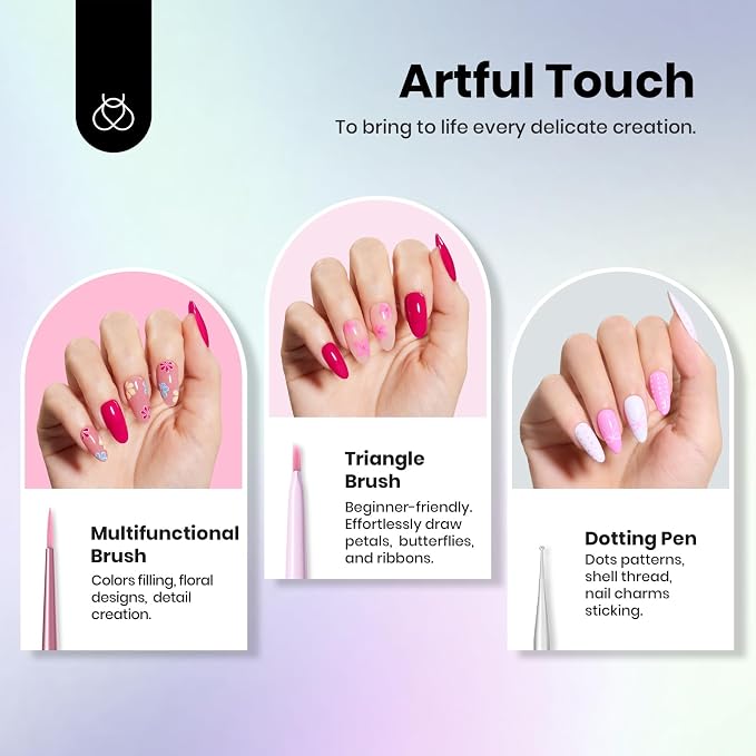Beetles Nail Art Brushes Set for Gel Polish 8 Pcs - Image 5