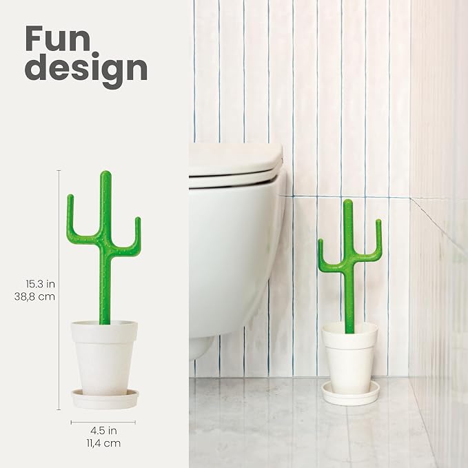 Vigar Cactus Toilet Brush Set, Toilet Brush and Holder Set - Image 2