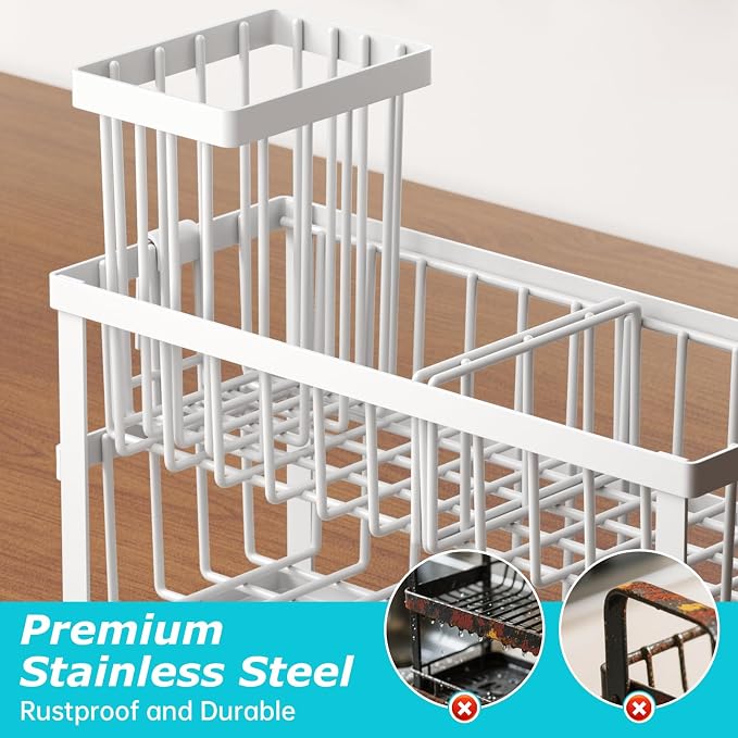 Sponge Holder for Kitchen Sink, 2 Tier Sink Caddy Organizer Countertop - Image 7