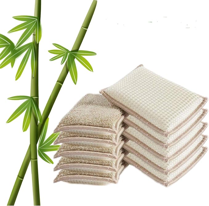 Natural Bamboo Sponges Kitchen Cleaning Sponges Reusable Dish Washing Sponges by UKEENORHomeCleansingSolution