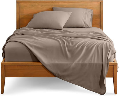 Bare Home Full XL Sheet Set - Luxury 1800 Ultra-Soft Microfiber Full Extra Long Bed Sheets - Double Brushed - Deep Pockets - Easy Fit - 4 Piece Set - Bedding Sheets & Pillowcases (Full XL, Taupe)