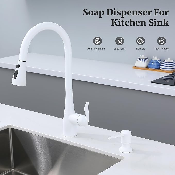 Sink Soap Dispenser for Kitchen Sink White Upgrade - Image 2