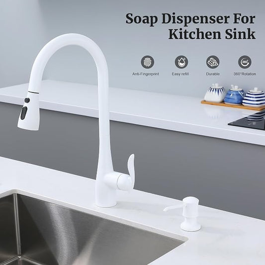 Sink Soap Dispenser for Kitchen Sink White Upgrade - Image 2