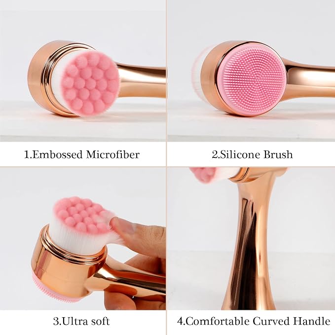 Face Brush 2 in 1, Facial Cleansing Exfoliating Brush - Image 3