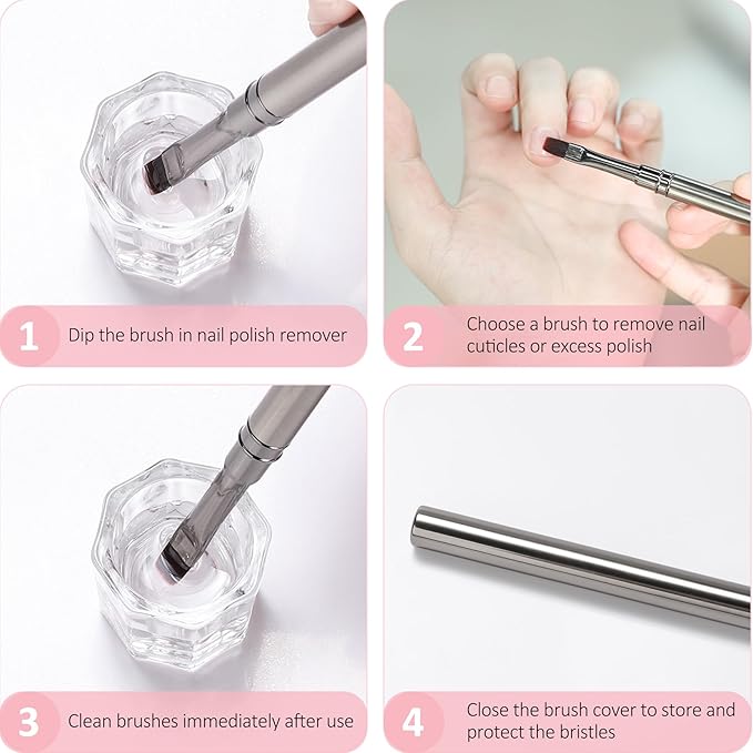 JASSINS Nail Art Clean Up Brushes, - Image 6
