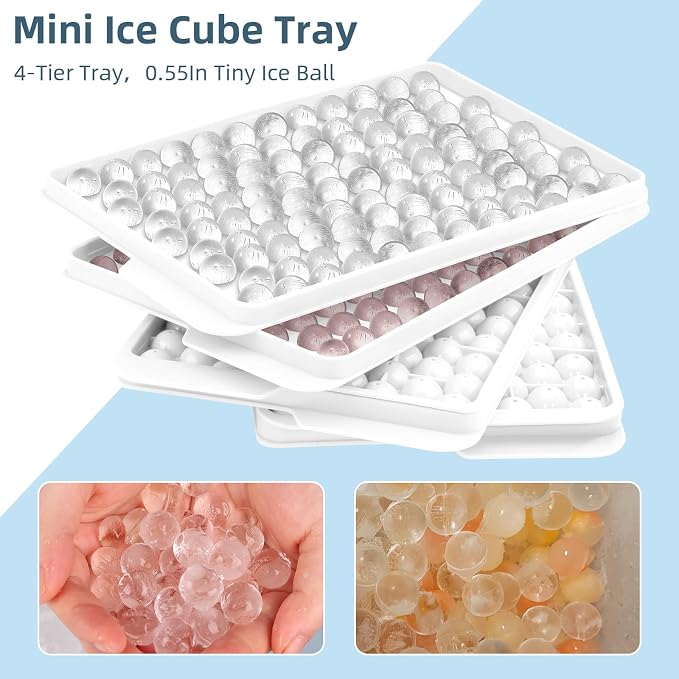 WIBIMEN Mini Ice Cube Trays, Small Tiny Round Pebble Crushed Nugget Ice Trays - Image 7