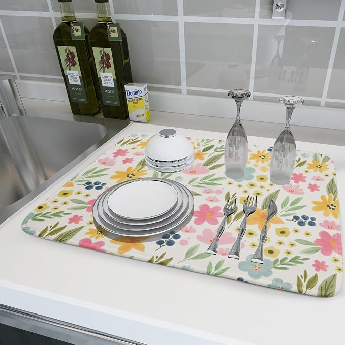 Spring Easter Floral Dish Drying Mat - Image 6