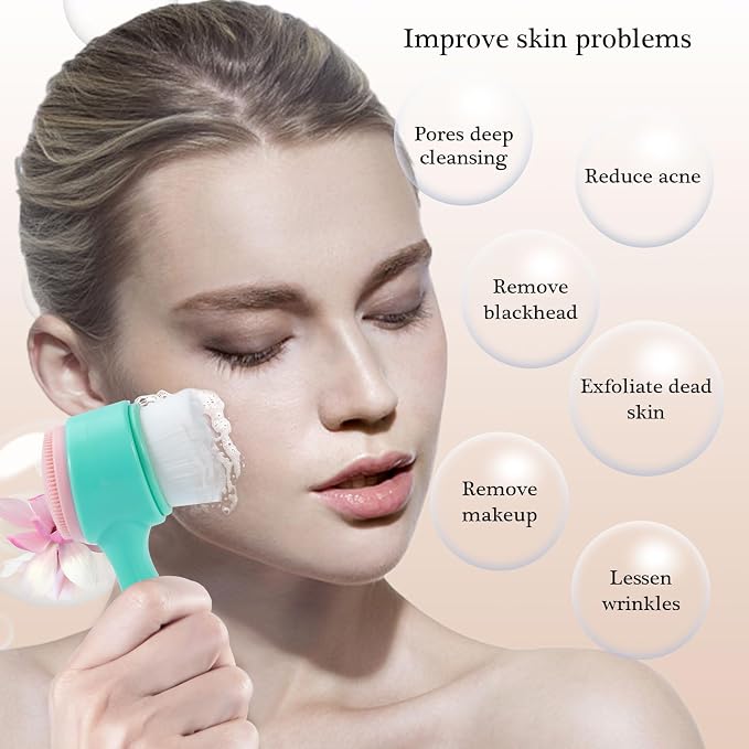 Face Brush 2 in 1, Facial Cleansing Exfoliating Brush - Image 6