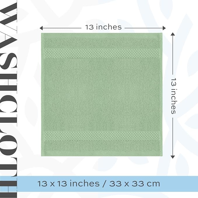 White Classic Luxury Cotton Washcloths 13x13 Inch - Image 4