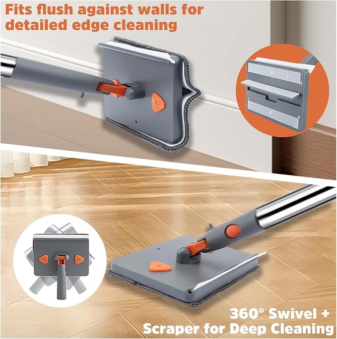 Wall Cleaner Mop with 94" Long Handle, 2-in-1 Triangle & Rectangle Head with - Image 8