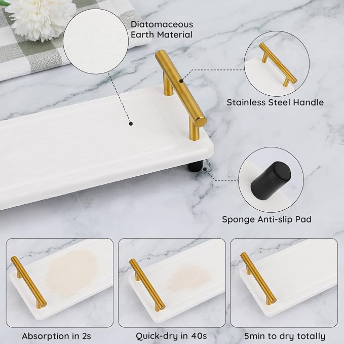 Segbeauty Stone Drying Tray, Water Absorbing Diatomite Tray - Image 3