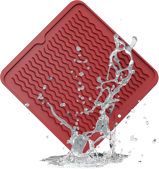 ZLR Silicone Dish Drying Mat for Kitchen Counter, Eco-Friendly Fast Dry Dish Mat by ZLR