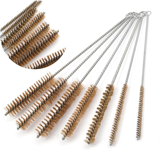 Tube Brush Kit 7pcs Brass Wire Tube Brushes Stainless Steel Bottle Brush Long by Unknown