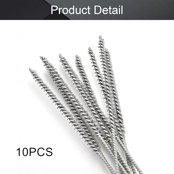 Utoolmart Steel Wire Tube Brush 12" x 1/4" Spiral Long Handle Cleaning Brush - Image 4