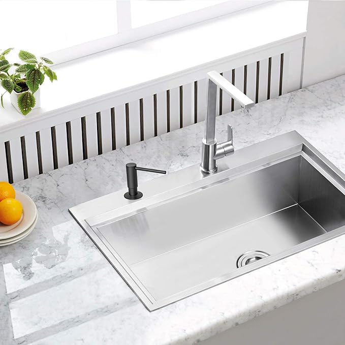 Samodra Sink Soap Dispenser, Metal Pump Head Liquid Lotion Countertop Kitchen - Image 6