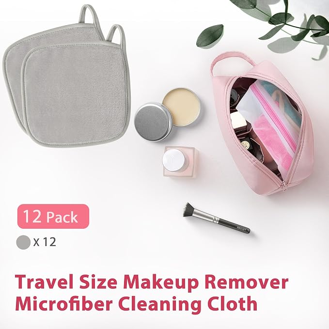 Makeup Remover Cloth, 12 Pack Makeup Remover Pads Microfiber Face Washcloth - Image 7
