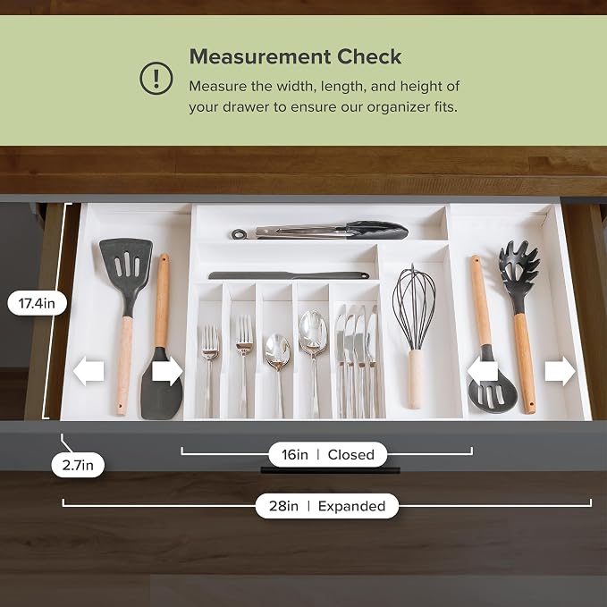 KitchenEdge Premium Silverware, Flatware and Utensil Organizer - Image 7