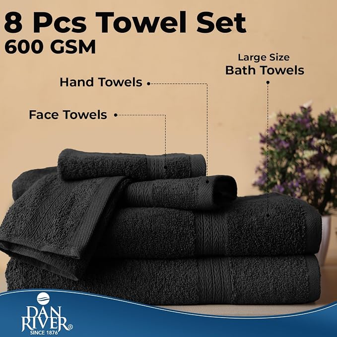 DAN RIVER 8 PC Luxury Bath Towels - Image 7