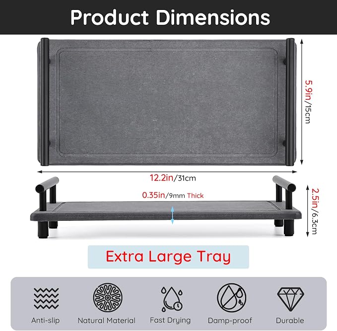 Segbeauty 12x6in Large Vanity Tray, Instant Stone Drying Mat - Image 5
