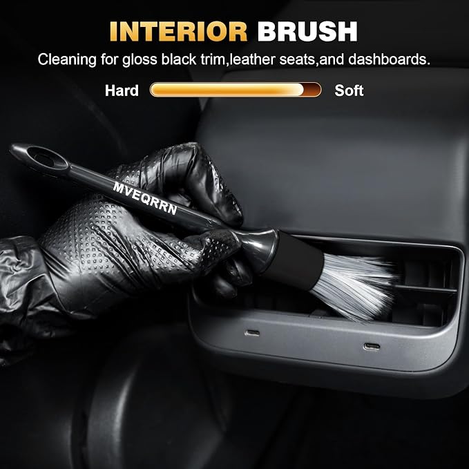 7PCS Car Detailing Brush Set, Boars Bristle Car Cleaning Detail Brush kit - Image 3