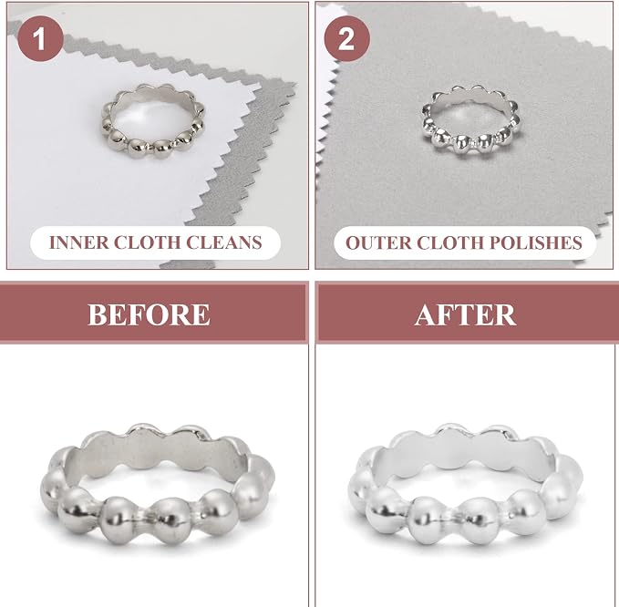 PINGMIC 6 Jewelry Cleaning Cloth, Professional Silver Polishing Cloth - Image 4