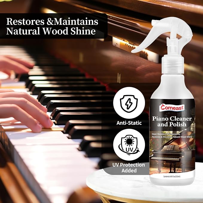 Piano Cleaner and Polish, Wax and Protect Glossy All in One Bottle Restore the - Image 3