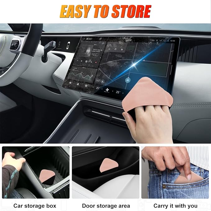 SuperKaKa Pink Car Screen Cleaner- Vehicle Touchscreen Microfiber Cleaning Cloth - Image 6