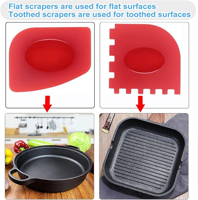 Onewly Cast Iron Scrubber and Scraper, Chain Mail Scrubber Cast Iron - Image 6