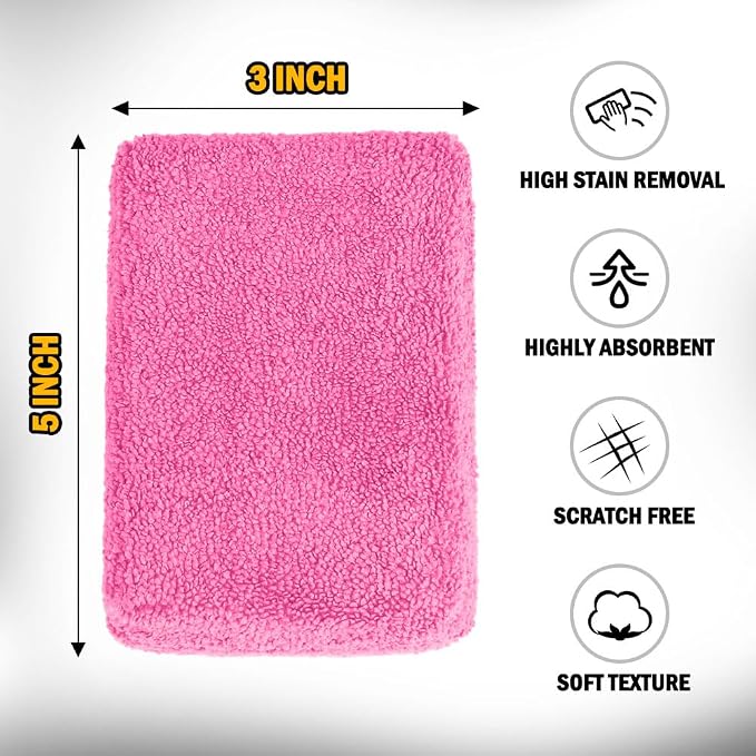 HOMEXCEL Microfiber Applicator Pads, Scratch-Free Car Wash Sponge - Image 2