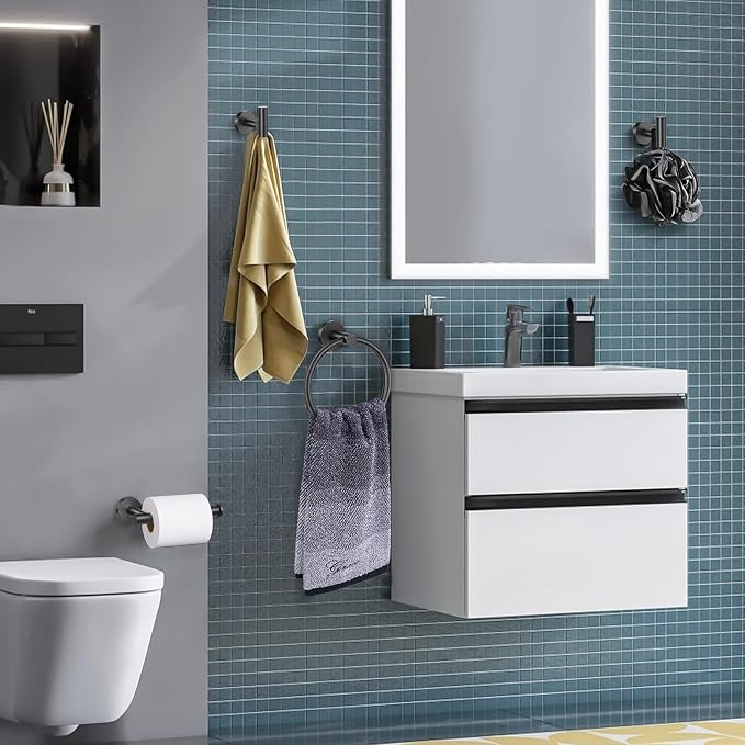 Lairuier Bathroom Hardware Set, 4-Piece Towel Bar Set Include Toilet Paper - Image 6