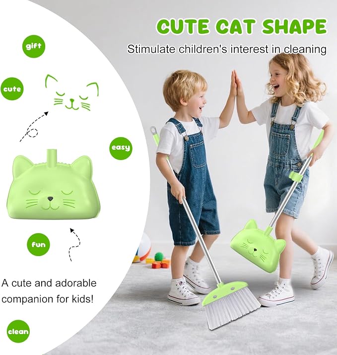 Mini Broom with Dustpan for Kids, 28-in Handle Kids Broom and Dustpan Set for - Image 4