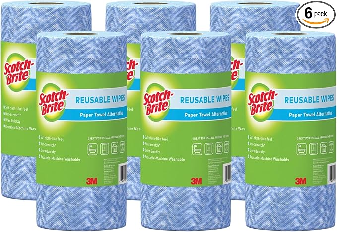 Scotch-Brite Multi-Purpose Wipes, 6 Rolls, 40 Sheets Per Roll, 240 Sheets Total by Scotch-Brite