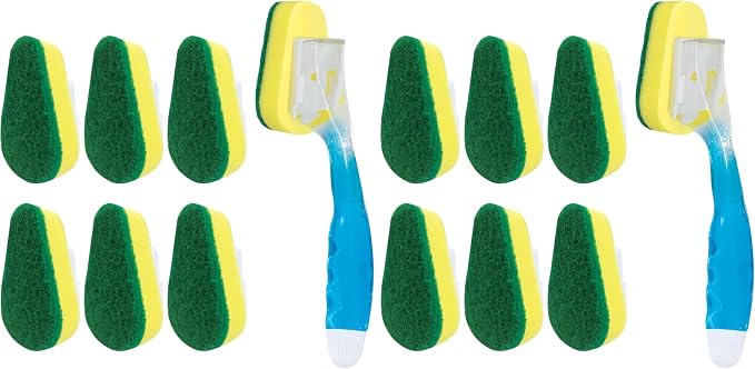 LOLA Dish Brush w/Soap Dispenser Wand, 1 Brush w/Head & 6 Refills, Absorbent by LolaProducts