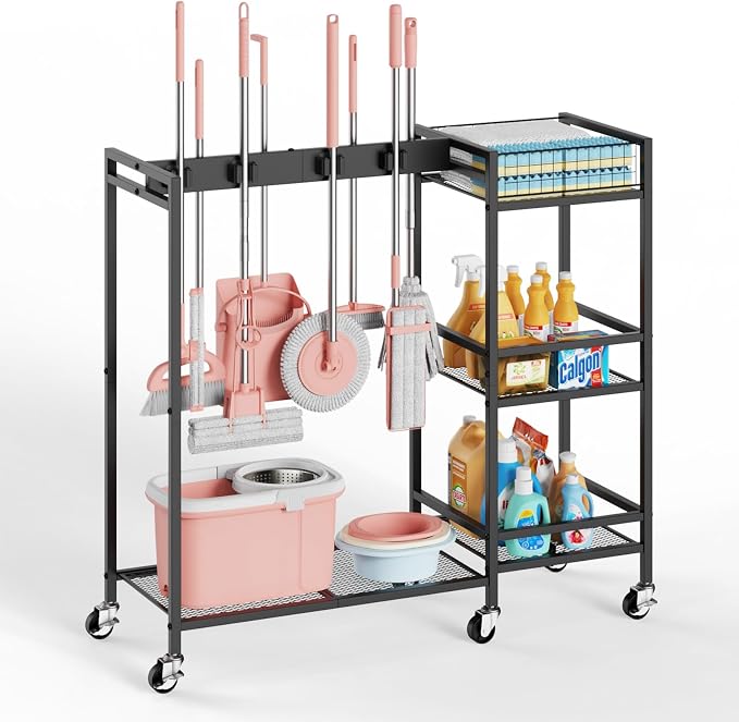 Broom and Mop Holder, Broom Closet Storage Cabinet by MUNNAR