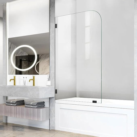 Bathtub Shower Door, 1/4" Clear Tempered Frameless Shower Glass Door, Tub by ELYXIAN